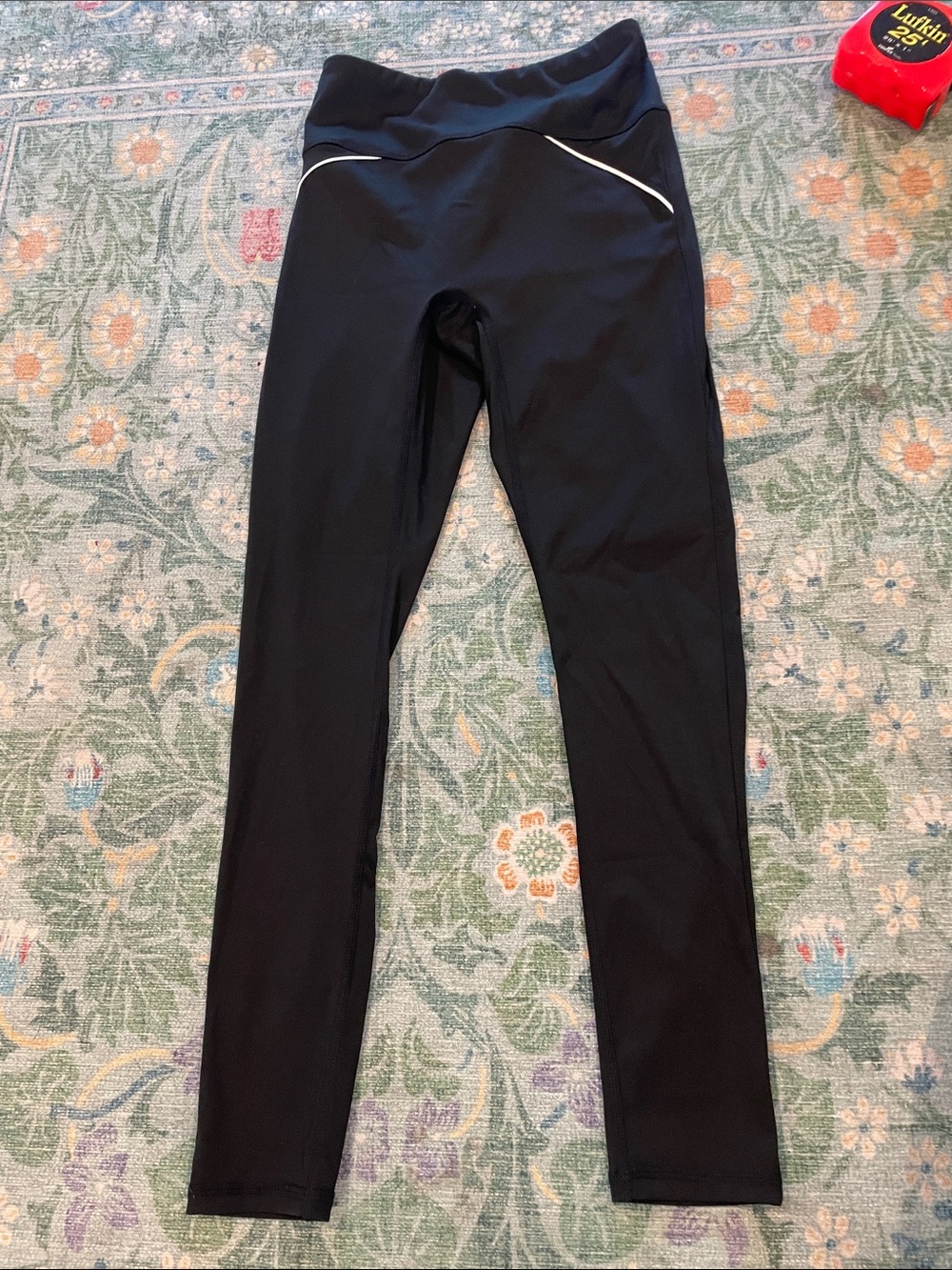 Fern Fitness Compression- Women's Black Active Leggings with Contrast Piping